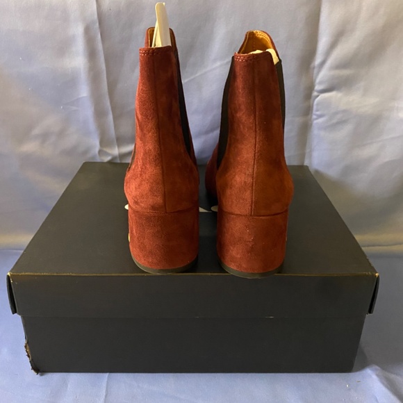 Coach Tia Ankle Slip On Suede Bootie In Wine Sz 8 FG2911 - Picture 6 of 15